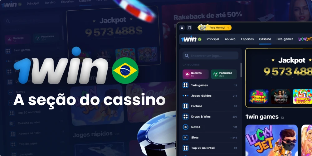 Seção de cassino no 1win Brasil
