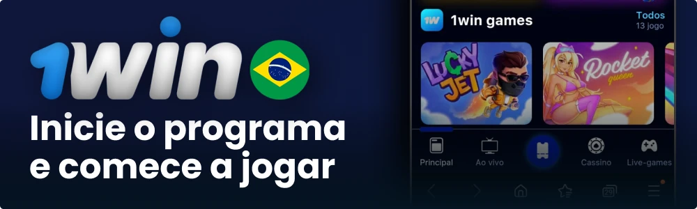 Inicie o programa 1win no Android