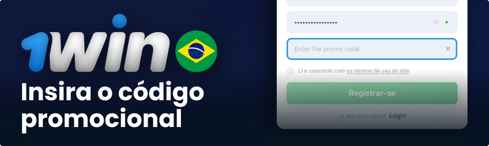 Introduzir o código promocional 1win Brasil