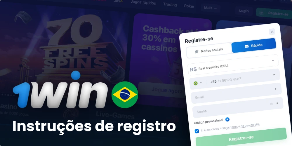 Registo 1win Brasil
