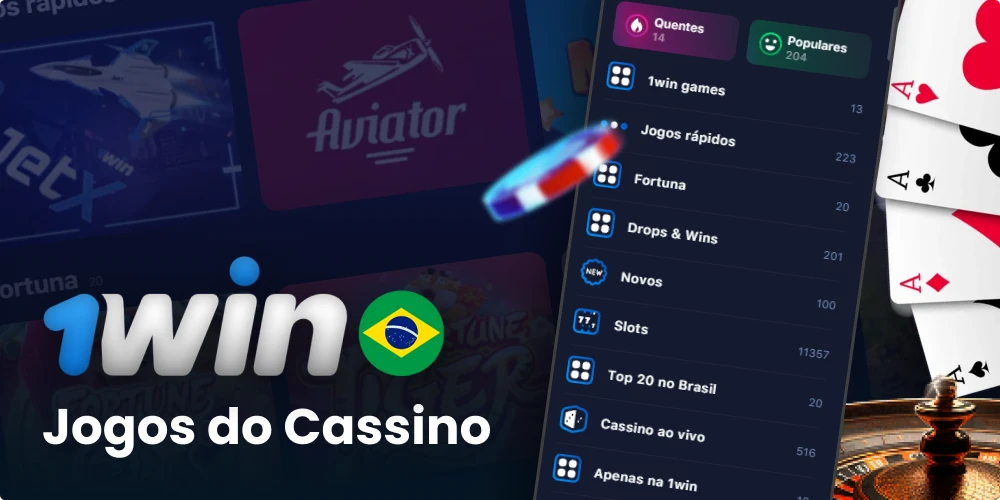 Variedade de jogos de cassino 1win