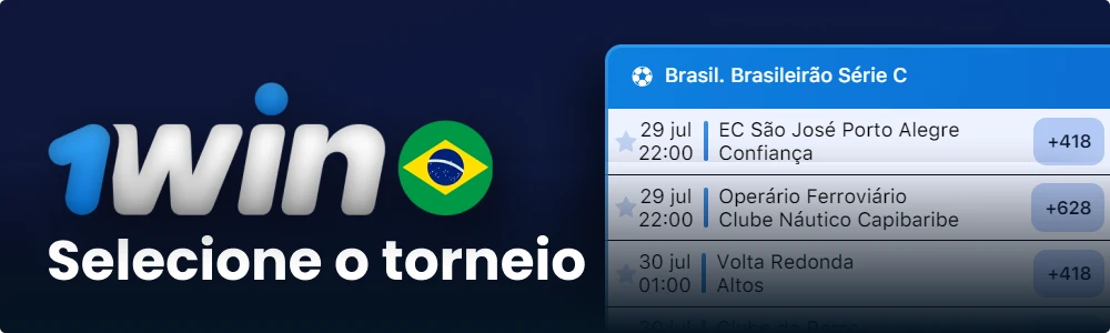 Selecione o torneio para apostar no 1win