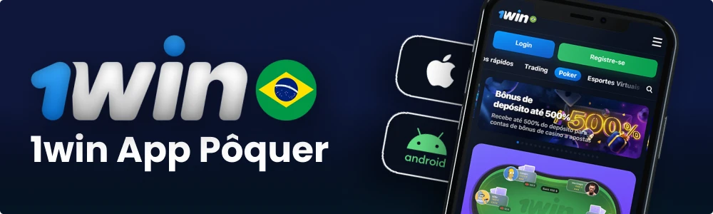 Sala de pôquer no app móvel 1win para iOS e Android