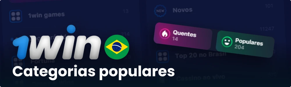 Categorias populares de jogos ao vivo do cassino 1win