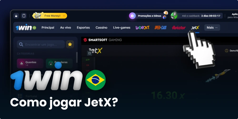 Como começar a jogar JetX na 1win