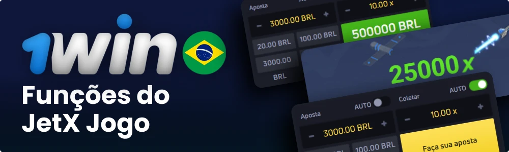 Recursos do jogo JetX no 1win Brasil