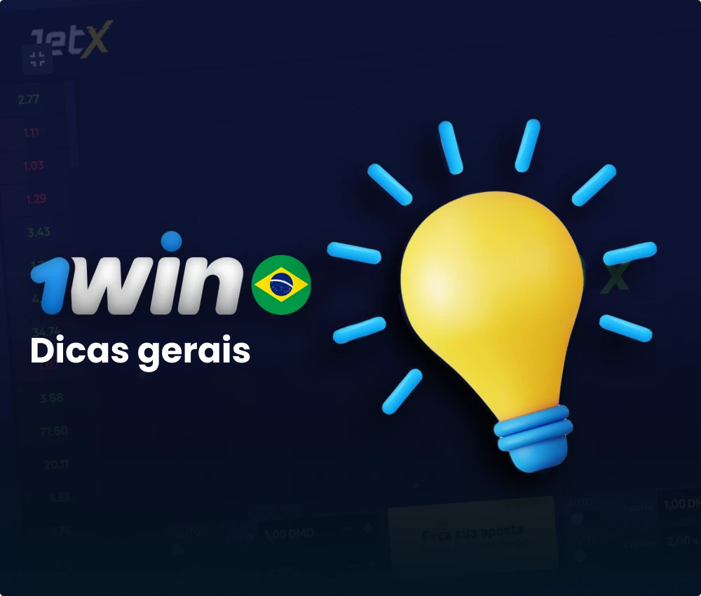Recomendações gerais para o jogo 1win JetX