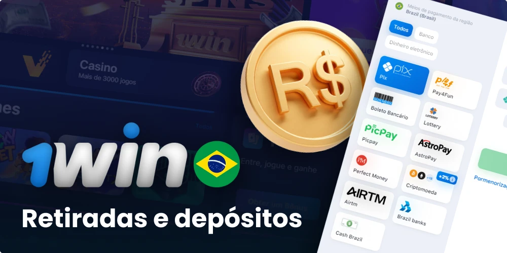 Saques e depósitos na 1win Brasil