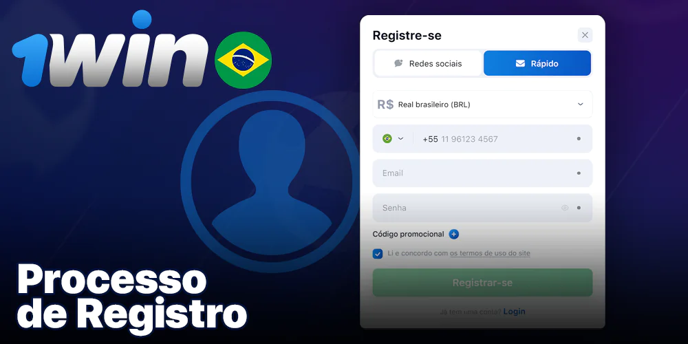 Processo de registro no 1Win para brasileiros